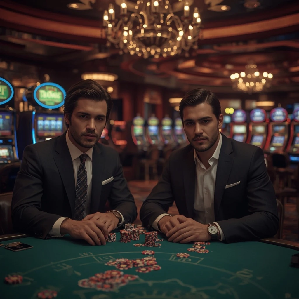 Dos jugadores de póker en ALEGREBET CASINO
